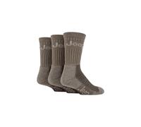 Jeep Men's JM273 3 Pair Luxury Terrain Socks (6-11, Khaki/Sand)