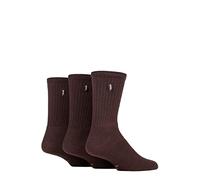 Jeep Mens 3 Pair Urban Trail Cotton Sports Socks In 3 Colours (6-11 Mens, Brown)