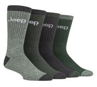 Jeep - Mens 4 Pack Recycled Cotton Thick Knit Boot Socks | Cushioned Socks