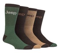 Jeep - Mens 4 Pack Recycled Cotton Thick Knit Boot Socks | Cushioned Socks