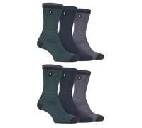 Jeep Mens 6 Pack Walking Boot Socks Breathable Ribbed Design Leisure Socks (6-11, Forest/Green)