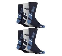 Jeep Mens 6 Pack Walking Boot Socks Polyester Outdoor Socks for Hiking | Multi Pair Value Set | Long Distance Trailwear | Trekking Footwear | All Season Shoe Layer | Workday Hosiery