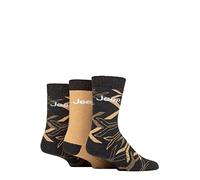 Jeep Mens Camo Patterned and Plain Eco-Friendly Recycled Cotton Blend Boot Socks with Elasticated Arch Support and Full Terry Cushioning 3 Pack Khaki/Stone 6-11