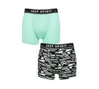 Jeep Mens Camo Printed Patterned and Plain Naturally Soft and Breathable Bamboo Trunks in a Multipack box of 2 with a range in S, M, L, XL Cool Grey/Turquoise XL