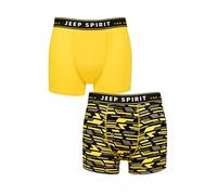 Jeep Mens Camo Printed Patterned and Plain Naturally Soft and Breathable Bamboo Trunks in a Multipack box of 2 with a range in S, M, L, XL Black/Sunshine XL