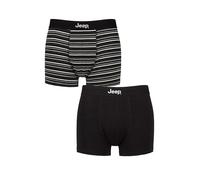 Jeep Mens Cotton Fitted Trunks - Plain, Striped, Patterned, Tagless, Soft, Breathable, Comfy, 2 Pack Sizes S,M,L,XL Black/Charcoal M