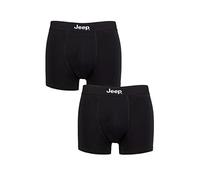 Jeep Men's Cotton Plain Fitted Key Hole Trunk Boxer Shorts Black/Black S