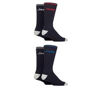 Jeep Mens Crew Socks Cushioned Arch Support Ideal for Gym Sports Fitness Pack of 4 Size 6-11 in Black White and Navy