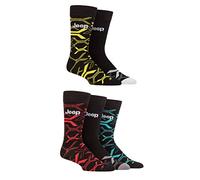 Jeep Mens Everyday Wear Leisure Patterned and Plain Eco-Friendly Soft Breathable Bamboo Blend Socks with Gentle Grip Tops available in a Multipack of 5 Multi 6-11