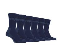 Jeep 6 Pairs Of Mens Terrain Cushioned Sole Walking Hiking Socks 6-11 uk, 39-45 eur (Navy)
