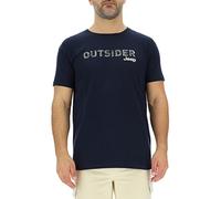 JEEP Men's J Man T-Shirt Outsider Large Map Print J23S, Night Blue/Almond, XL