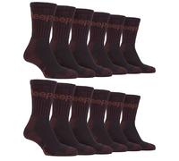 Jeep Mens Luxury Cushioned Cotton Hiking Socks (Multipack Options) - 6-11 UK - Brown - 12 Pack