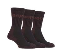 Jeep Mens Luxury Cushioned Cotton Hiking Socks (Multipack Options) - 6-11 UK - Brown - 3 Pack