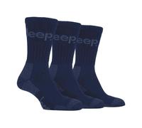 Jeep Mens Luxury Cushioned Cotton Hiking Socks (Multipack Options) - 6-11 UK - Navy - 3 Pack
