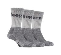 Jeep Mens Luxury Cushioned Cotton Hiking Socks (Multipack Options) - 6-11 UK - Stone - 3 Pack