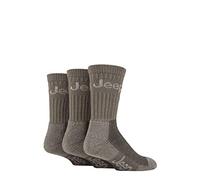 Jeep Men's Luxury Terrain Cotton Boot Socks 3 Pair Pack Khaki/Sand 6-11