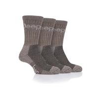 Jeep Mens Luxury Terrain Socks - Platinum - Khaki - Size: One Size