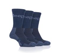 Jeep Mens Luxury Terrain Socks - Platinum - Navy - Size: One Size