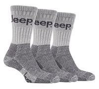 Jeep Mens Pack Of Three Black Woven Logo Boot Socks