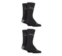 Jeep Mens Performance Plain Ribbed Socks Pack of 4
