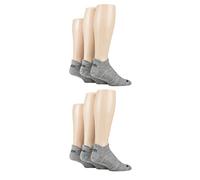 Jeep Mens Performance Trainer Socks with Cushioning Pack of 6 | Padded, Breathable, Arch Support, Low Cut, Sports and Gym Wear, Plain Black, Grey & White