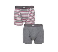 Jeep Mens Plain and Fine Striped Keyhole Trunks Pack of 2 Charcoal/Red S