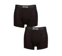 Jeep Mens Plain Fitted Bamboo Trunks Pack of 2 Black/Black L