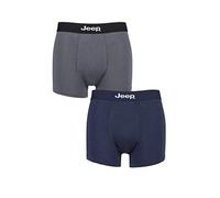 Jeep Mens Plain Fitted Bamboo Trunks Pack of 2 Navy/Grey S