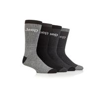 Jeep Mens Regenerated Cotton Boot Socks - Platinum - Black - Size: One Size
