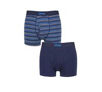 Jeep Mens Striped Cotton Rich Keyhole Trunks Pack of 2