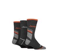 Jeep Mens Workwear Boot Socks Pack of 3 (UK, Numeric, 6, 11, Regular, Regular, Charcoal/Orange)