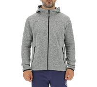 JEEP O102558-G142 J MAN HOODED TRICOT FLEECE JACKET W/Zipped Pockets J22W Grey Melange L