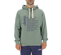 JEEP O102569-E847 J MAN HOODED SWEATSHIRT Since 1941... - Print J22W Agave Green/Deep Blu L