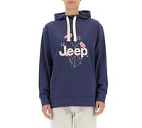 JEEP O102606-A184 J WOMAN HOODED OVERSIZE SWEATSHIRT Botanical Print J22W Deep Blue L