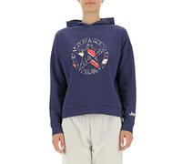 JEEP O102607-A184 J WOMAN HOODED CROPPED SWEATSHIRT STAR Botanical Print J22W Deep Blue S