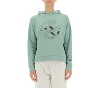 JEEP O102607-E854 J WOMAN HOODED CROPPED SWEATSHIRT STAR Botanical Print J22W Jade Green L