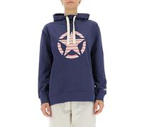 JEEP O102608-A184 J WOMAN HOODED OVERSIZE SWEATSHIRT STAR Striped Print J22W Deep Blue L