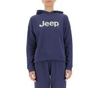 JEEP O102609-A184 J WOMAN HOODED CROPPED SWEATSHIRT Striped Print J22W Deep Blue L