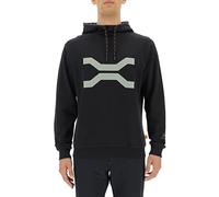 JEEP O102624-B967 XP MAN HOODED SWEATSHIRT Large Front Print JX22A Black/Natural Grey XXL