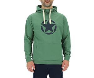 JEEP O102717-E949 J MAN HOODED SWEATSHIRT STAR Large Print J23S Vineyard Green/Night XXL