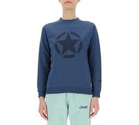 JEEP O102753-Q032 J WOMAN ROUND NECK SWEATSHIRT STAR Large Print J23S Canvas Blue/Deep Blu M