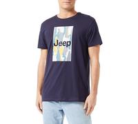 JEEP Men's J Man T-Shirt CamouBark Large Print J23W, Midnight Blue, S