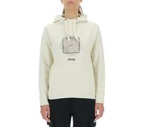 JEEP O102918-W497 J WOMAN HOODED SWEATSHIRT Log Ring Large Print W/Pouch Pocket J23W Birch White XS