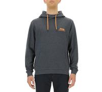 JEEP O102929-G557 XP MAN HOODED SWEATSHIRT Sideways X Large Back Vertical Print W/Pouch Pocket JX23A Dark Grey Melange M