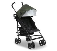 Jeep PowerGlyde Stroller by Delta Children Lightweight Travel Stroller with Smoothest Ride & Compact Fold, 3-Position Recline, Extra Large Storage Basket, Olive Green