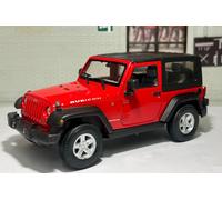 Jeep Rubicon Wrangler 2007 Red/ Black Hard Top 1:24 Scale Model Detailed Diecast