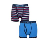 Jeep Spirit Men’s Cotton Knitted Trunks - 2 Pack Soft Boxer Briefs, Classic Fit, Breathable Everyday Underwear, Stretch Comfort Waistband, Sizes S-XL Dark Navy L