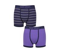 Jeep Spirit Men’s Cotton Knitted Trunks - 2 Pack Soft Stretch Boxer Briefs, Supportive Fit, Breathable Everyday Underwear for Comfort and Style, Sizes S-XL Dark Purple S