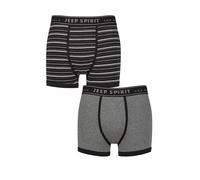 Jeep Spirit Men’s Cotton Knitted Trunks - 2 Pack Soft Stretch Boxer Briefs, Supportive Fit, Breathable Everyday Underwear for Comfort and Style, Sizes S-XL Black/Grey S