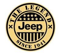 Jeep Sticker The Legend Screen Printed Round Vinyl Sticker 4" x 4"